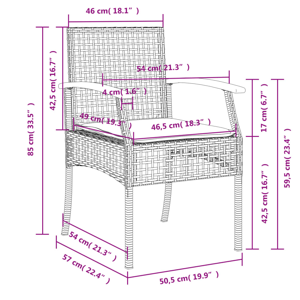 Set mobilier de gradina cu perne, 5 piese, bej, poliratan — imaginea 9