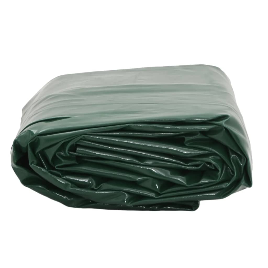 Prelata, verde, 5x7 m, 650 g/m², model fără ochiuri — imaginea 3