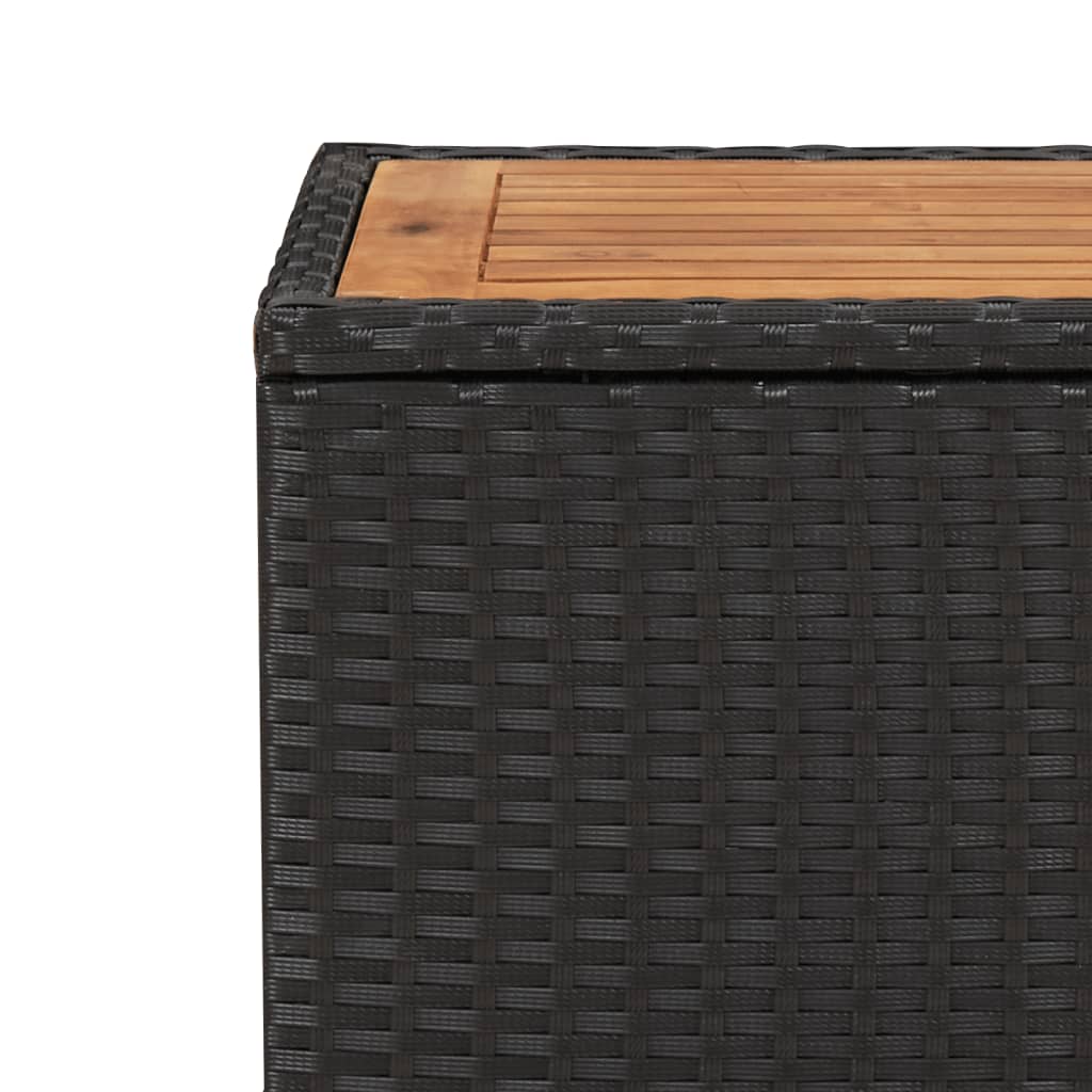 Set mobilier de gradina cu perne, 3 piese, negru, poliratan — imaginea 4