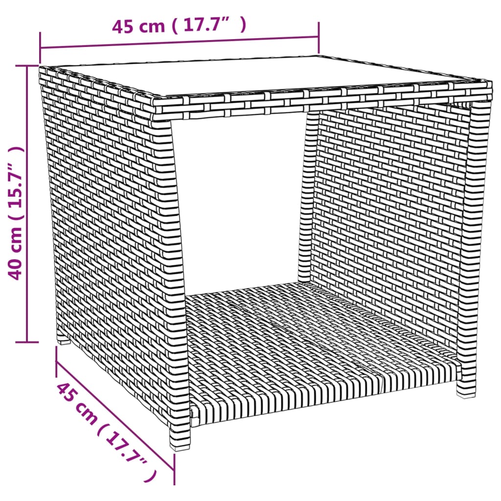Set mobilier de gradina cu perne, 3 piese, negru, poliratan — imaginea 6