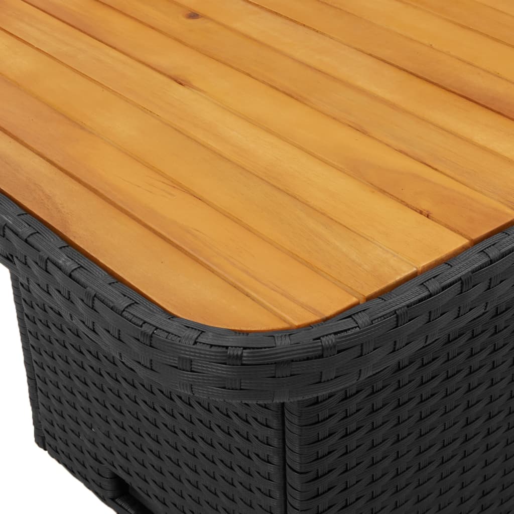 Set mobilier de gradina cu perne, 5 piese, negru, poliratan — imaginea 6