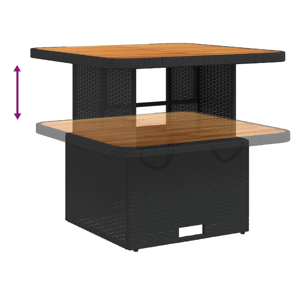 Set mobilier de gradina cu perne, 5 piese, negru, poliratan — imaginea 8
