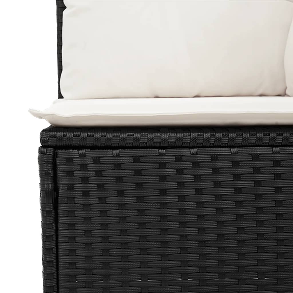 Set canapele de gradina, 12 piese, cu perne, negru, poliratan — imaginea 6