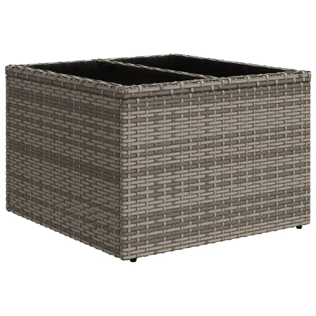 Set mobilier de gradina cu perne, 10 piese, gri, poliratan — imaginea 6