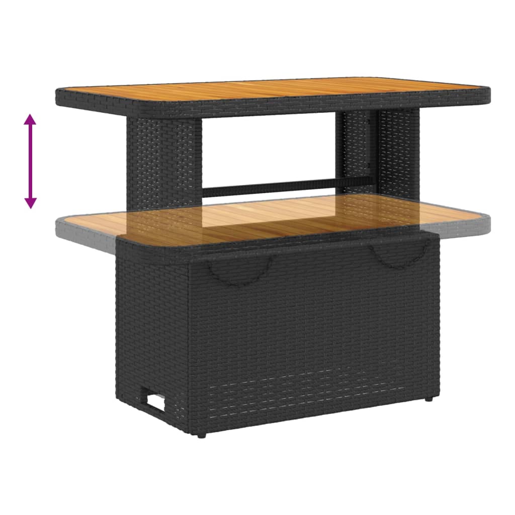 Set mobilier de gradina cu perne, 4 piese, negru, poliratan — imaginea 4