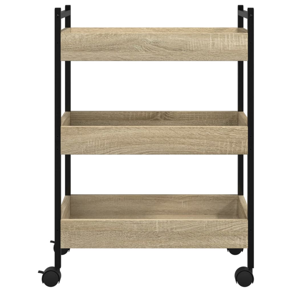 Carucior de bucatarie stejar sonoma 50x30x70 cm lemn prelucrat — imaginea 7