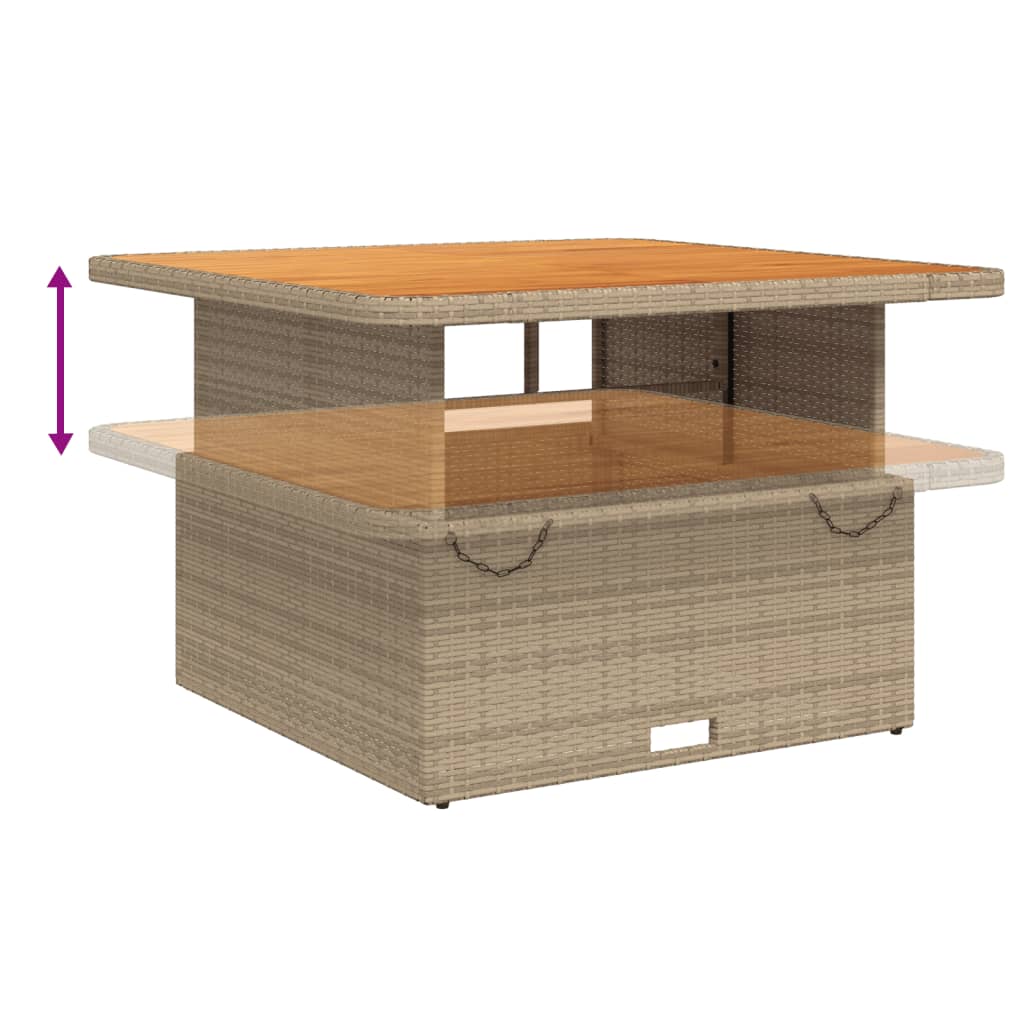 Set mobilier de gradina, 2 piese, cu perne, bej, poliratan — imaginea 7