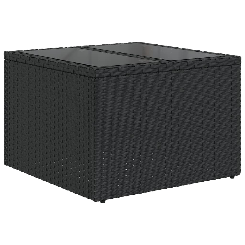 Set canapele de gradina cu perne, 11 piese, negru, poliratan — imaginea 6