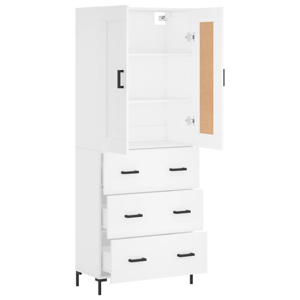 Dulap inalt, alb, 69,5x34x180 cm, lemn compozit — imaginea 5