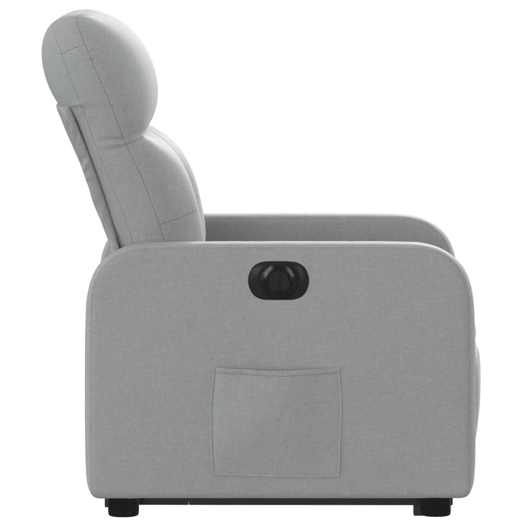 Fotoliu electric rabatabil cu ridicare, gri deschis, textil — imaginea 9