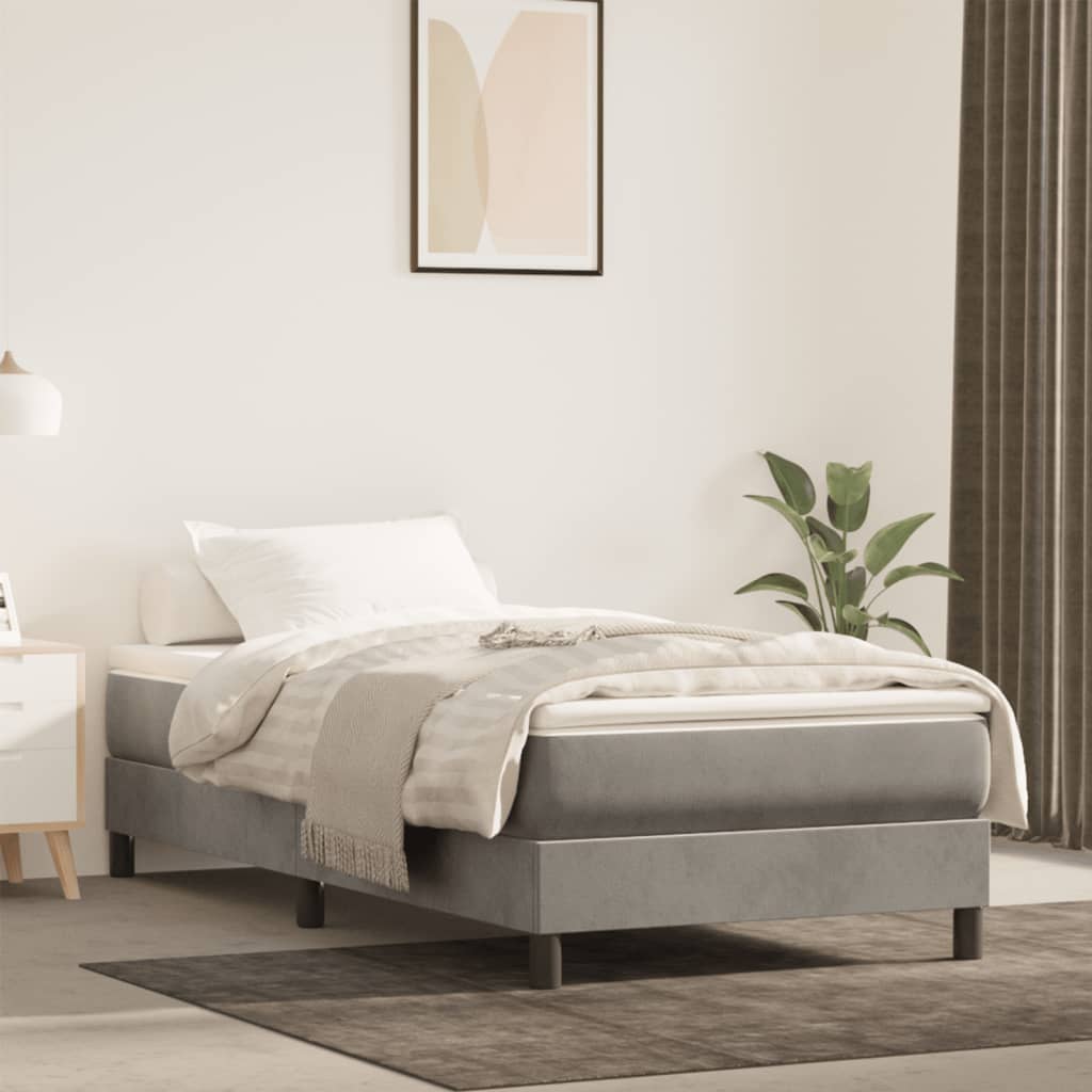 Saltea de pat cu arcuri, gri deschis, 120x190x20 cm, textil — imaginea 2