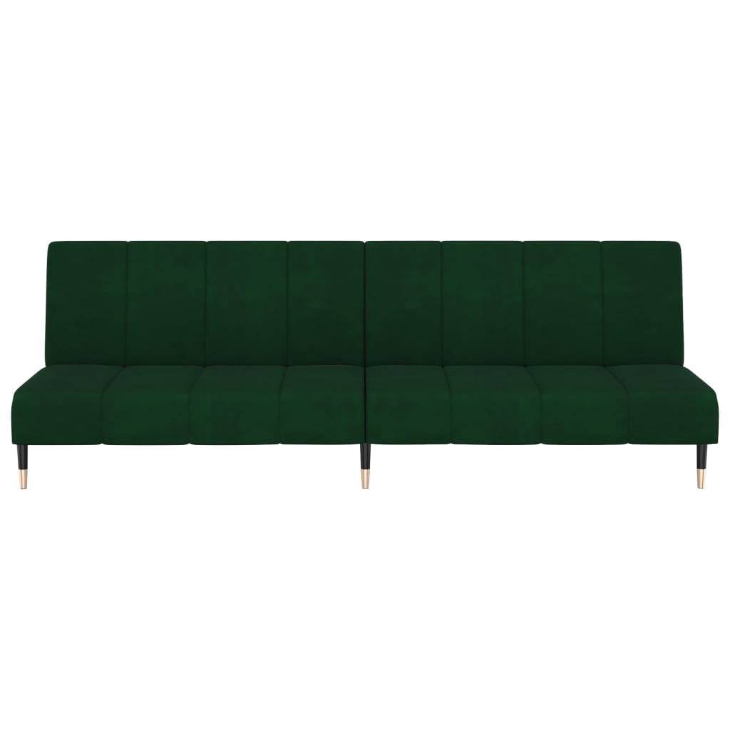 Canapea extensibila cu 2 locuri, verde inchis, catifea — imaginea 5