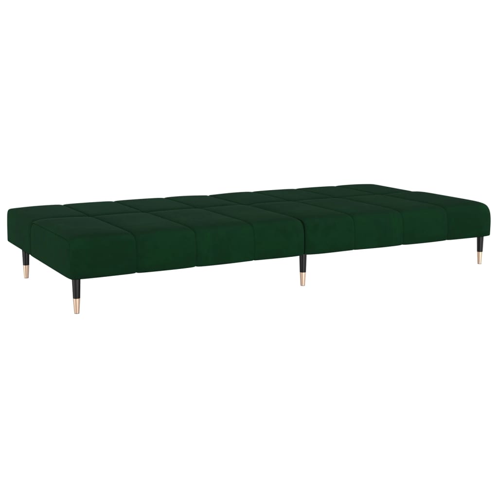 Canapea extensibila cu 2 locuri, verde inchis, catifea — imaginea 6