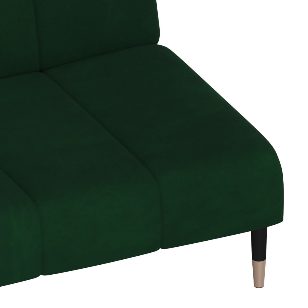 Canapea extensibila cu 2 locuri, verde inchis, catifea — imaginea 9