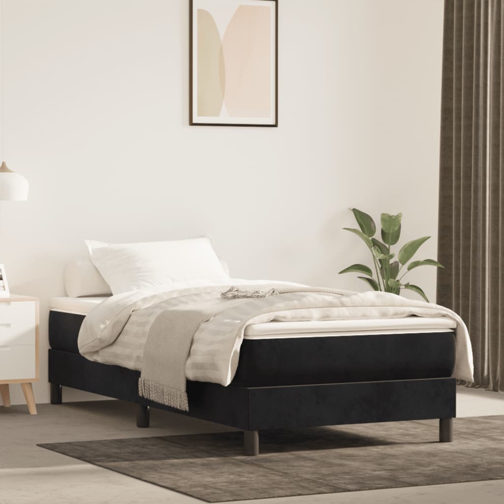 Saltea de pat cu arcuri, negru, 120x190x20 cm, textil — imaginea 2