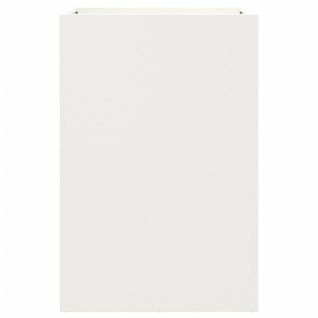 Jardiniera, alb, 52x48x75 cm, otel laminat la rece - 4 | YEO
