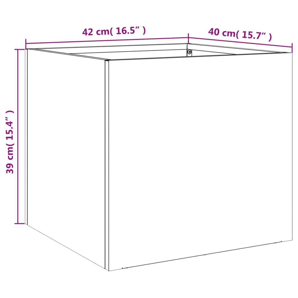 Jardiniere, 2 buc., antracit, 42x40x39 cm, otel laminat la rece — imaginea 9