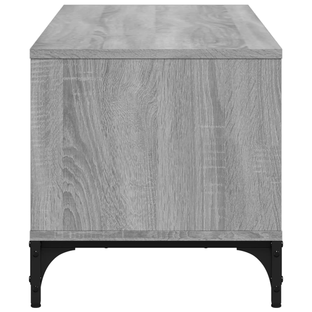 Comoda TV, gri sonoma, 102x40x41 cm, lemn si otel — imaginea 6