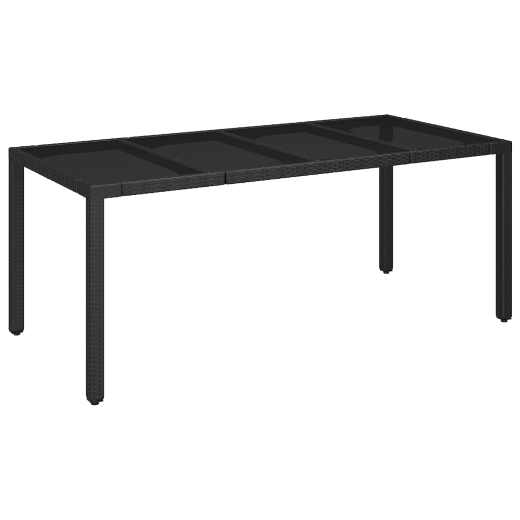 Set mobilier de gradina cu perne, 9 piese, negru, poliratan — imaginea 4
