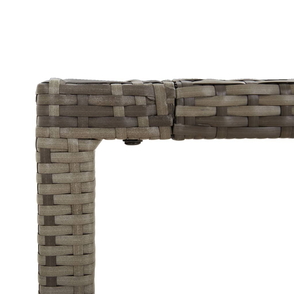 Set mobilier de gradina cu perne, 5 piese, gri, poliratan — imaginea 8
