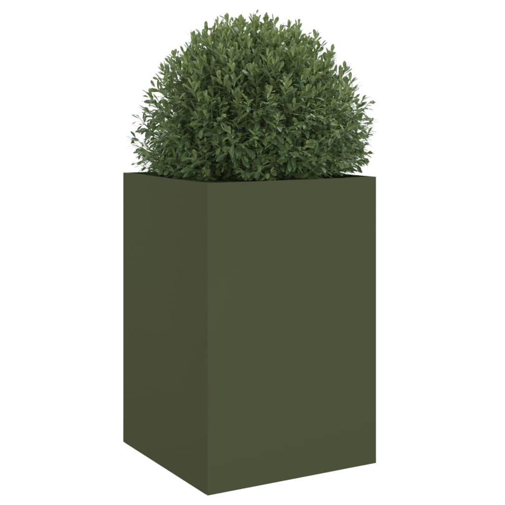 Jardiniera, verde masliniu, 52x48x75 cm, otel laminat la rece — imaginea 4