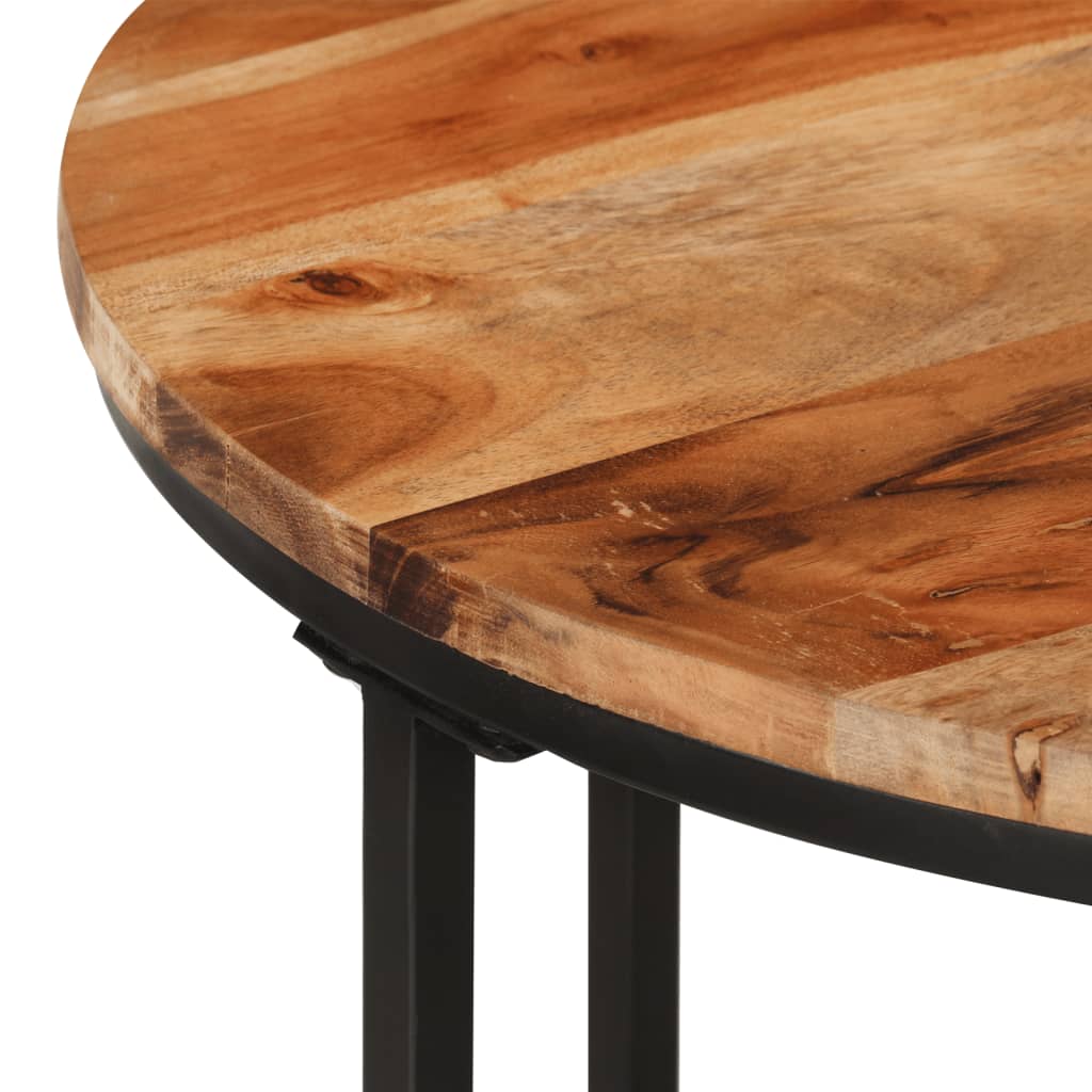 Masuta de cafea, 55x55x45 cm, lemn masiv de acacia si fier — imaginea 4