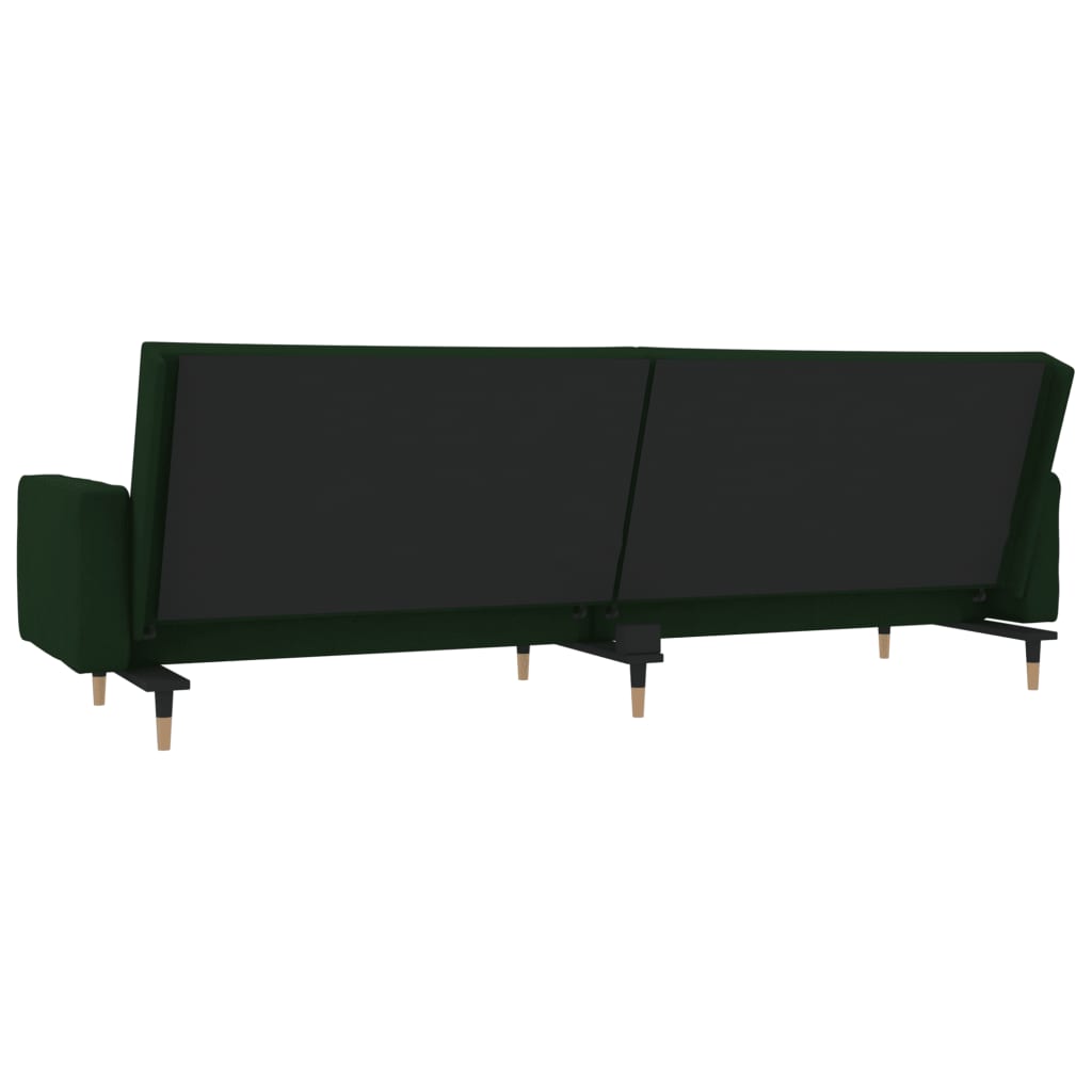 Canapea extensibila cu 2 locuri, 2 perne, verde inchis catifea — imaginea 7