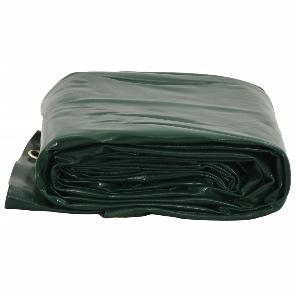 Prelata, verde, 2,5x4,5 m, 650 g/m², model cu ochiuri — imaginea 3
