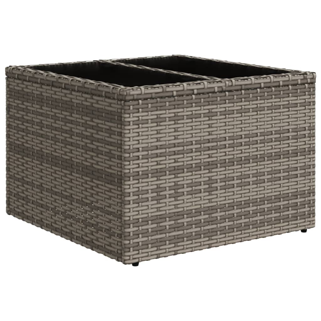 Set canapele de gradina, 9 piese, cu perne, gri, poliratan — imaginea 7