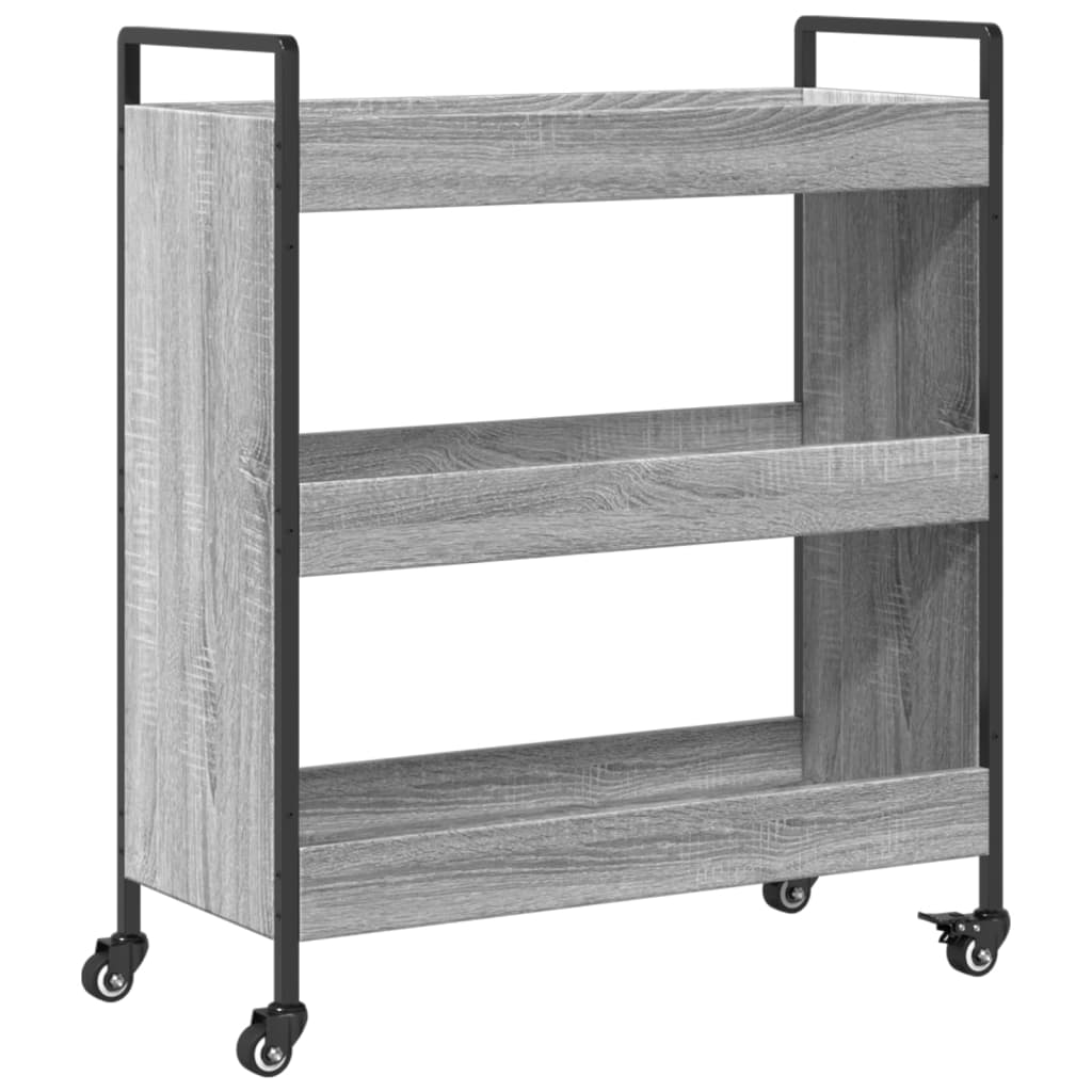Carucior de bucatarie, gri sonoma, 70x30x82 cm, lemn prelucrat