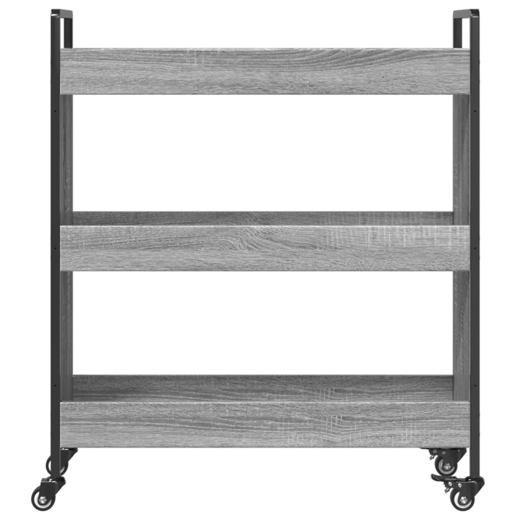 Carucior de bucatarie, gri sonoma, 70x30x82 cm, lemn prelucrat — imaginea 7