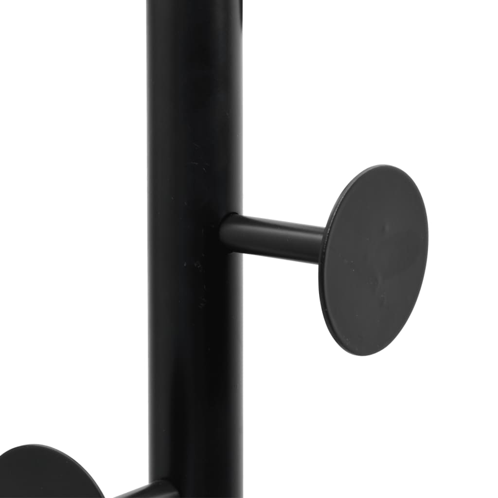 Cuier de haine, negru, 176 cm, fier vopsit electrostatic — imaginea 7