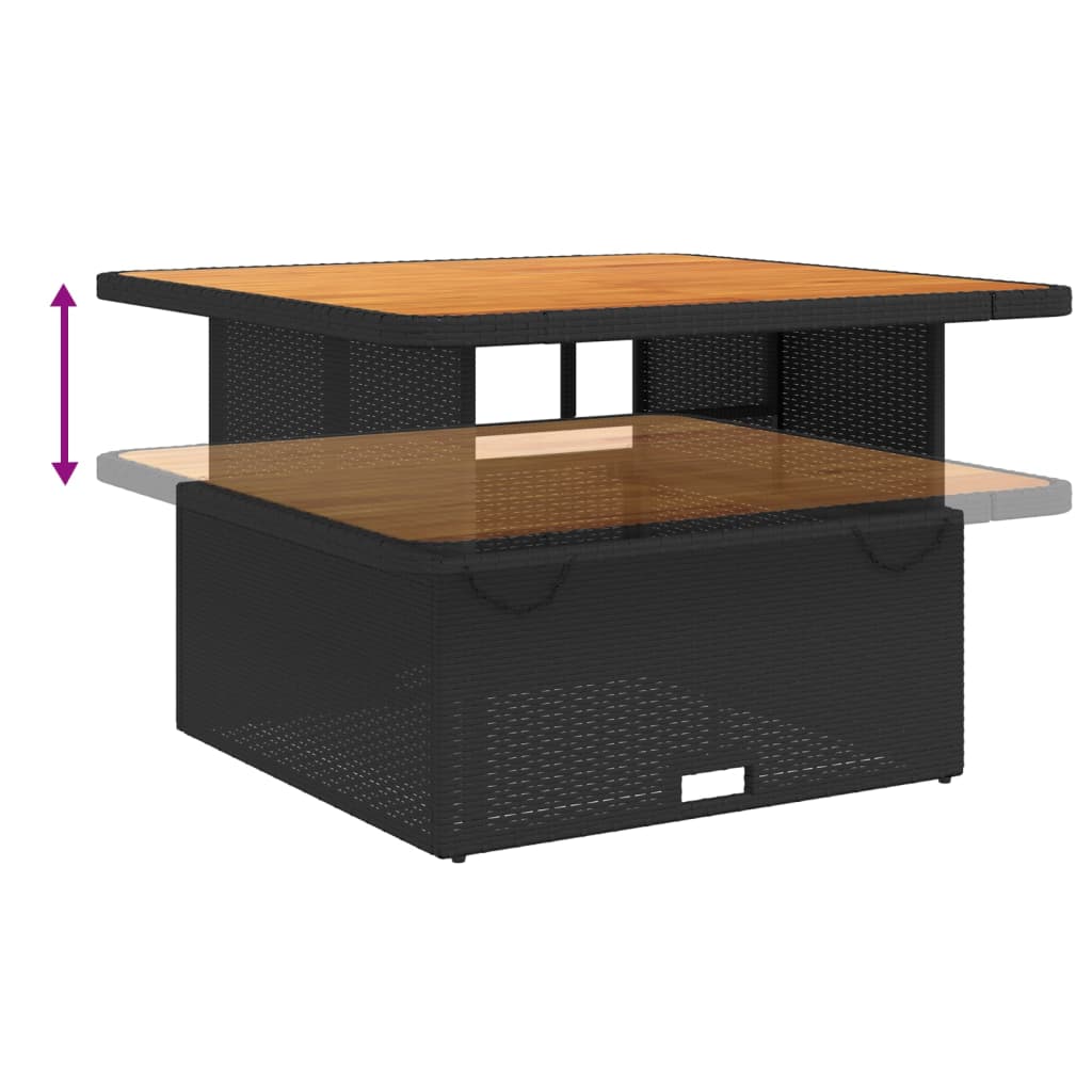 Set mobilier de gradina cu perne, 5 piese, negru, poliratan — imaginea 7