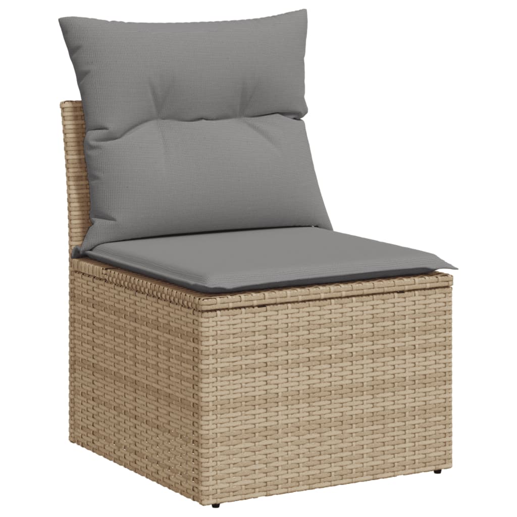 Set canapele de gradina, 12 piese, cu perne, bej, poliratan — imaginea 5