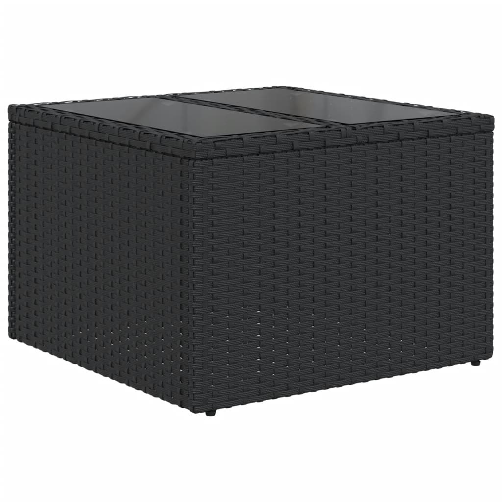 Set canapele de gradina cu perne, 7 piese, negru, poliratan — imaginea 7