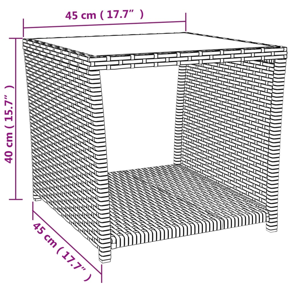 Set mobilier de gradina cu perne, 3 piese, negru, poliratan — imaginea 6