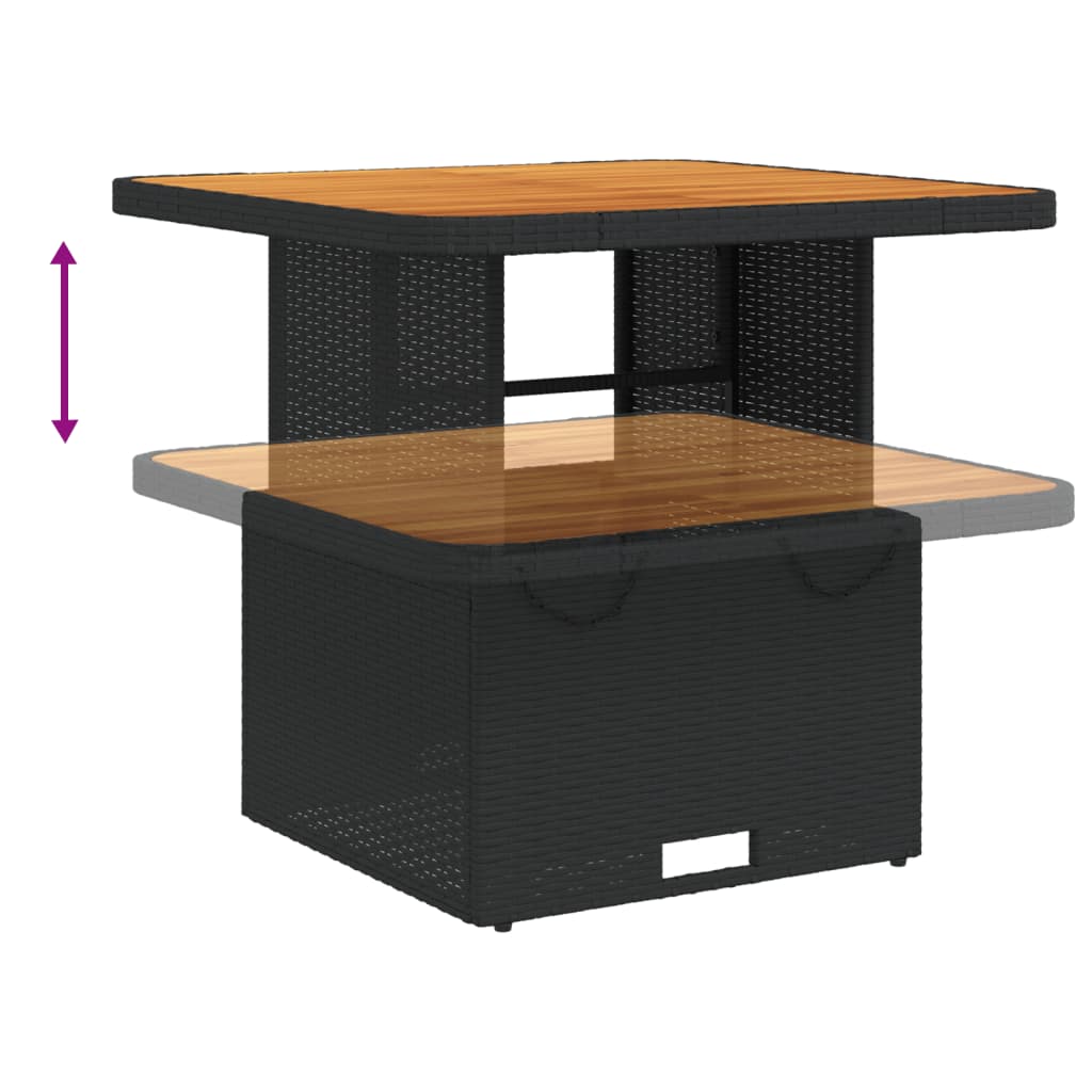 Set mobilier de gradina cu perne, 5 piese, negru, poliratan — imaginea 7