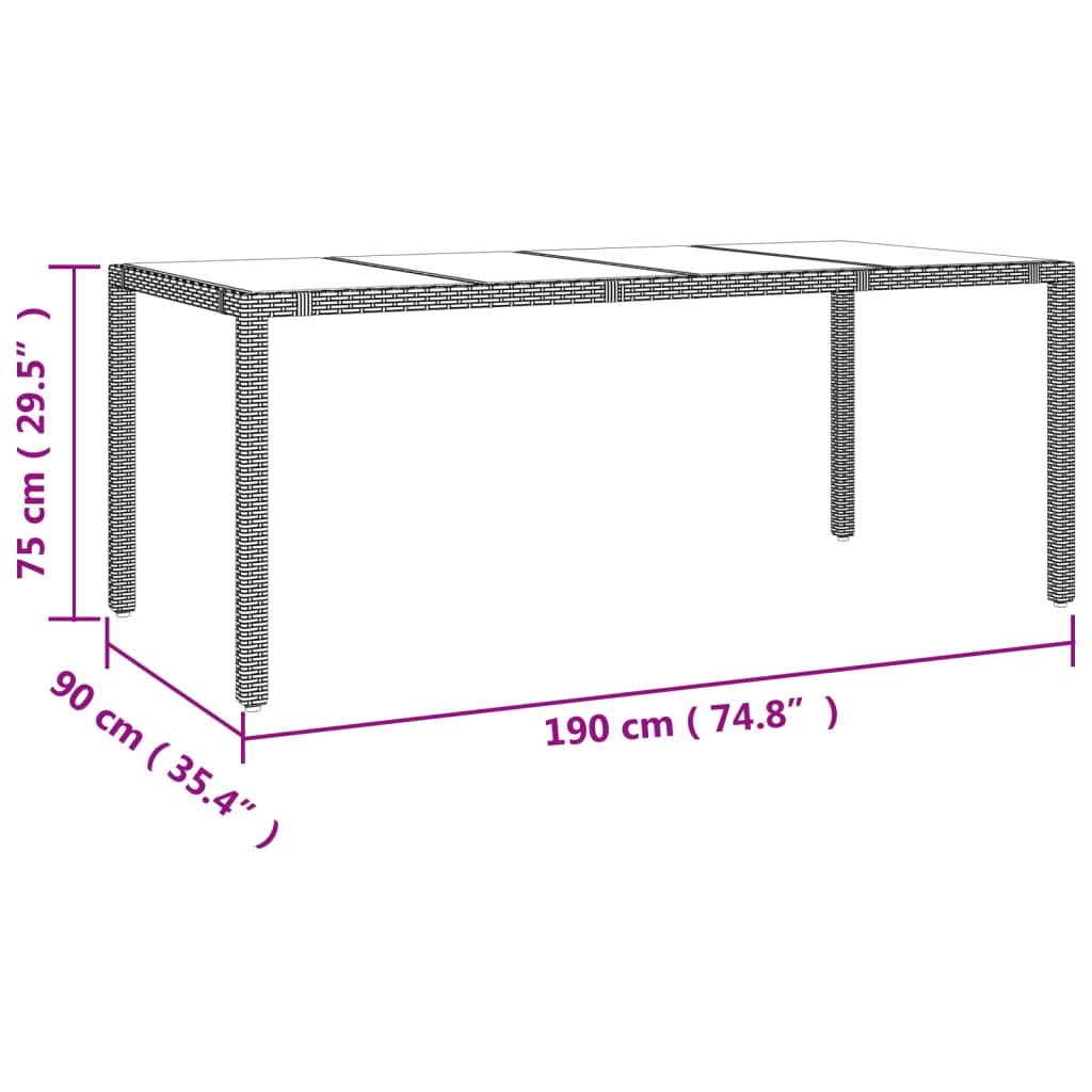 Set de masa pentru gradina, 9 piese, cu perne, bej, poliratan — imaginea 6