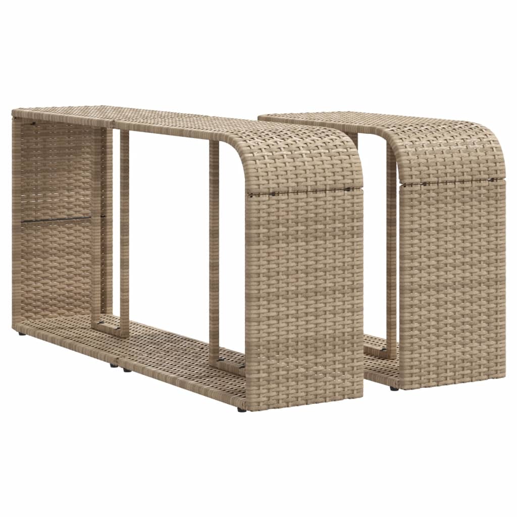 Set canapele de gradina cu perne, 10 piese, bej, poliratan — imaginea 7