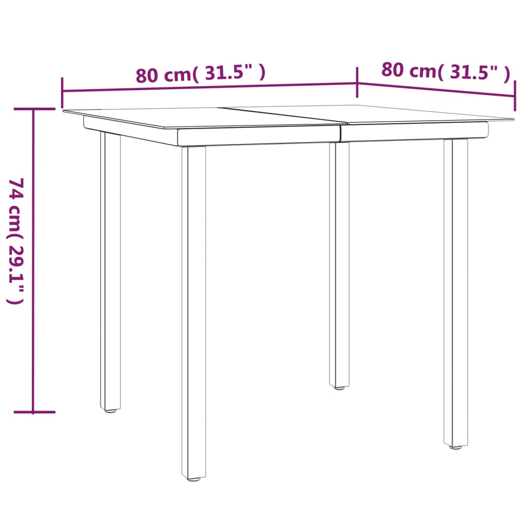 Set mobilier de gradina cu perne, 3 piese, negru, poliratan — imaginea 9