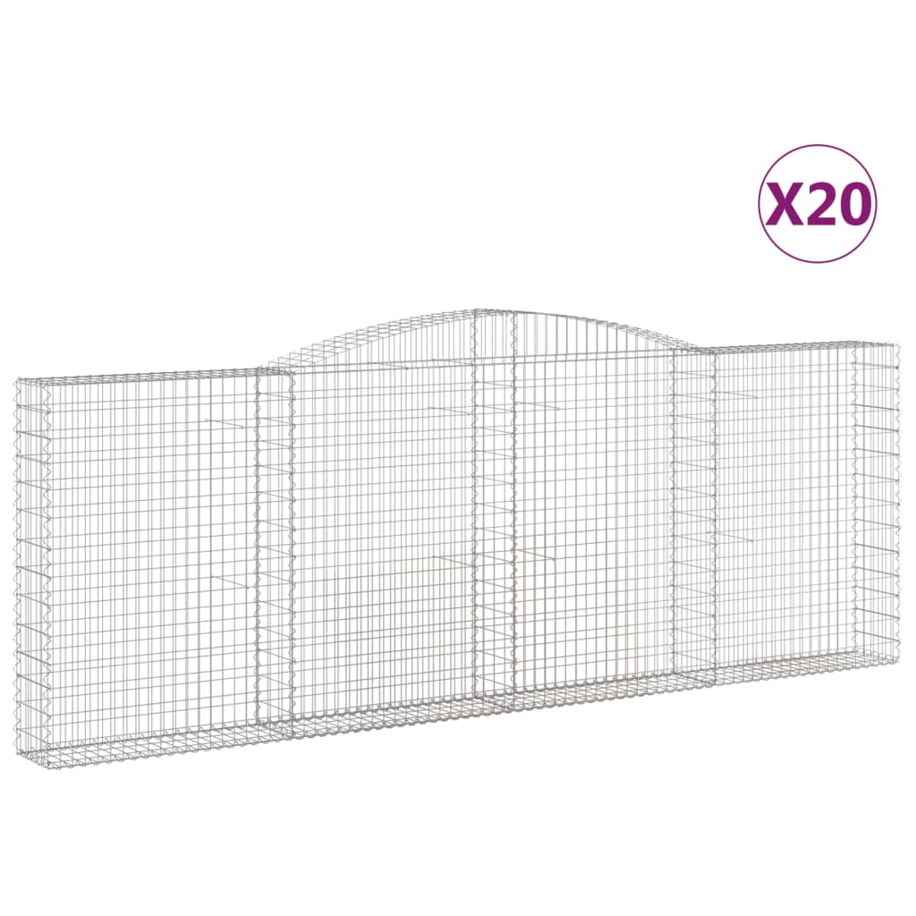 Cosuri gabion arcuite 20 buc. 400x30x140/160 cm fier galvanizat