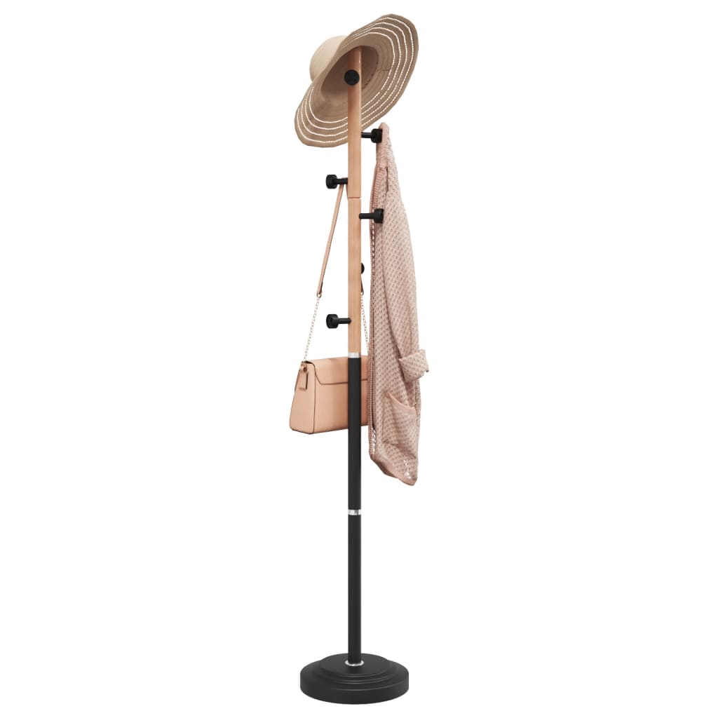 Cuier de haine, negru, 177 cm, fier vopsit electrostatic — imaginea 2