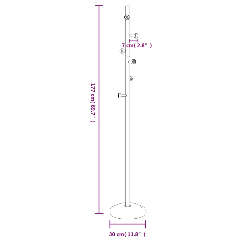 Cuier de haine, negru, 177 cm, fier vopsit electrostatic — imaginea 8