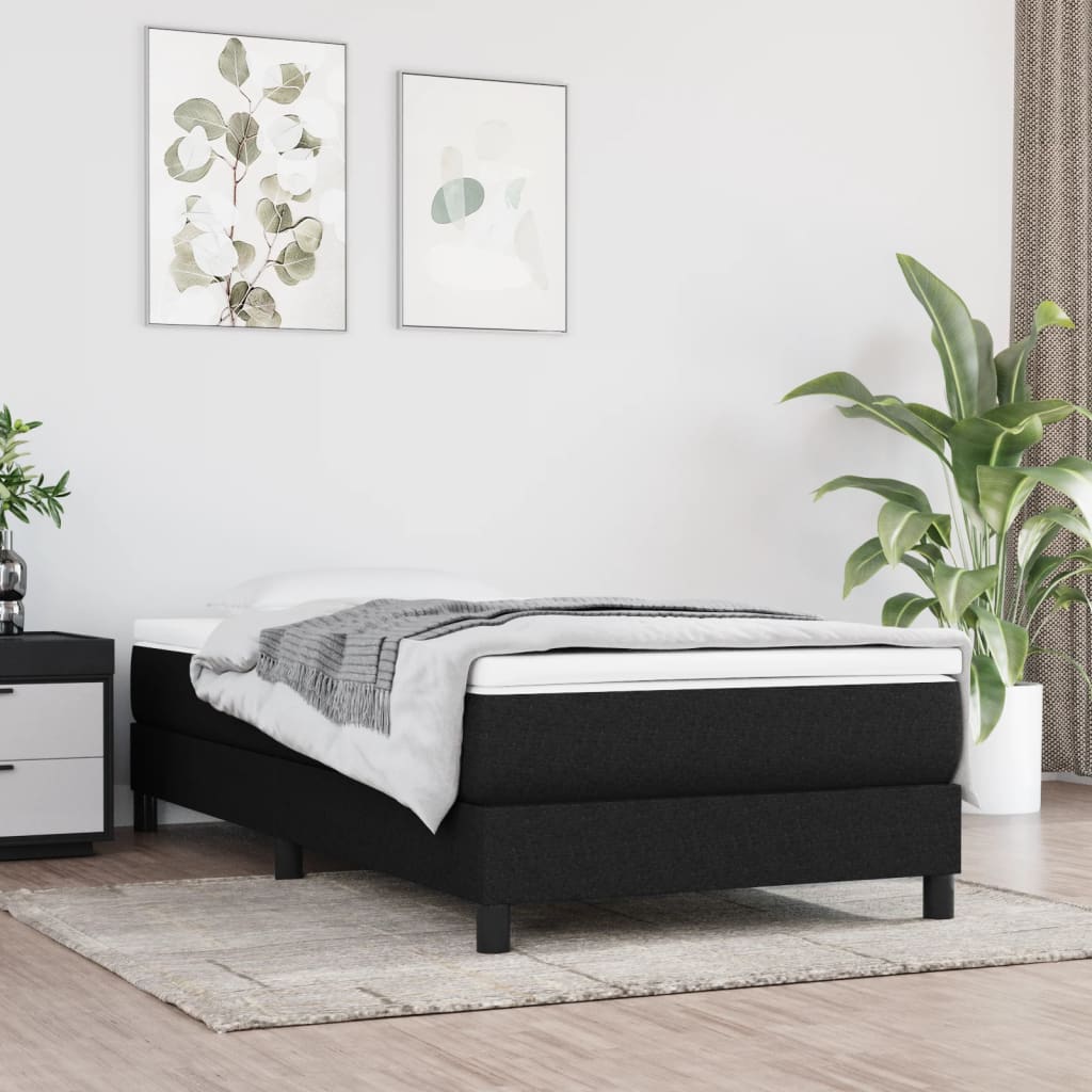 Saltea de pat cu arcuri, negru, 120x190x20 cm, textil — imaginea 2