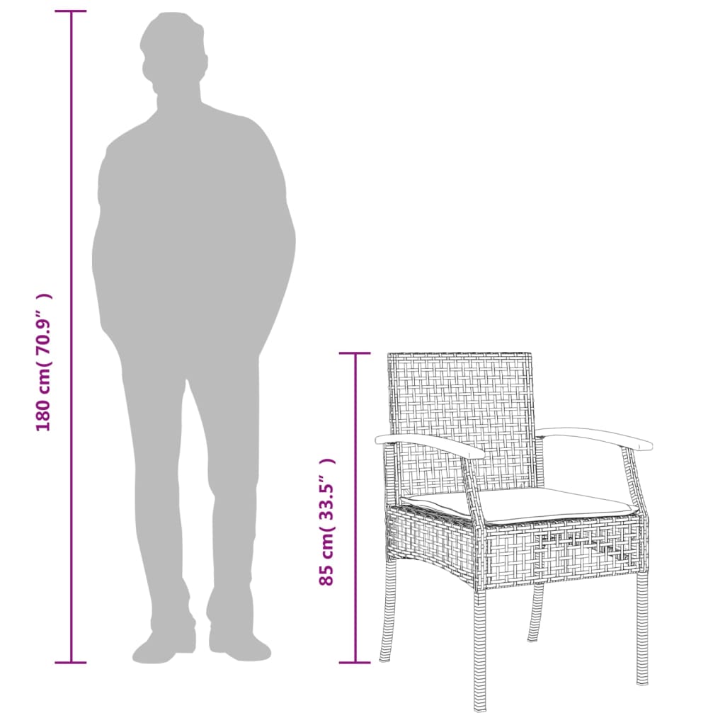 Set mobilier de gradina cu perne, 5 piese, bej, poliratan — imaginea 10