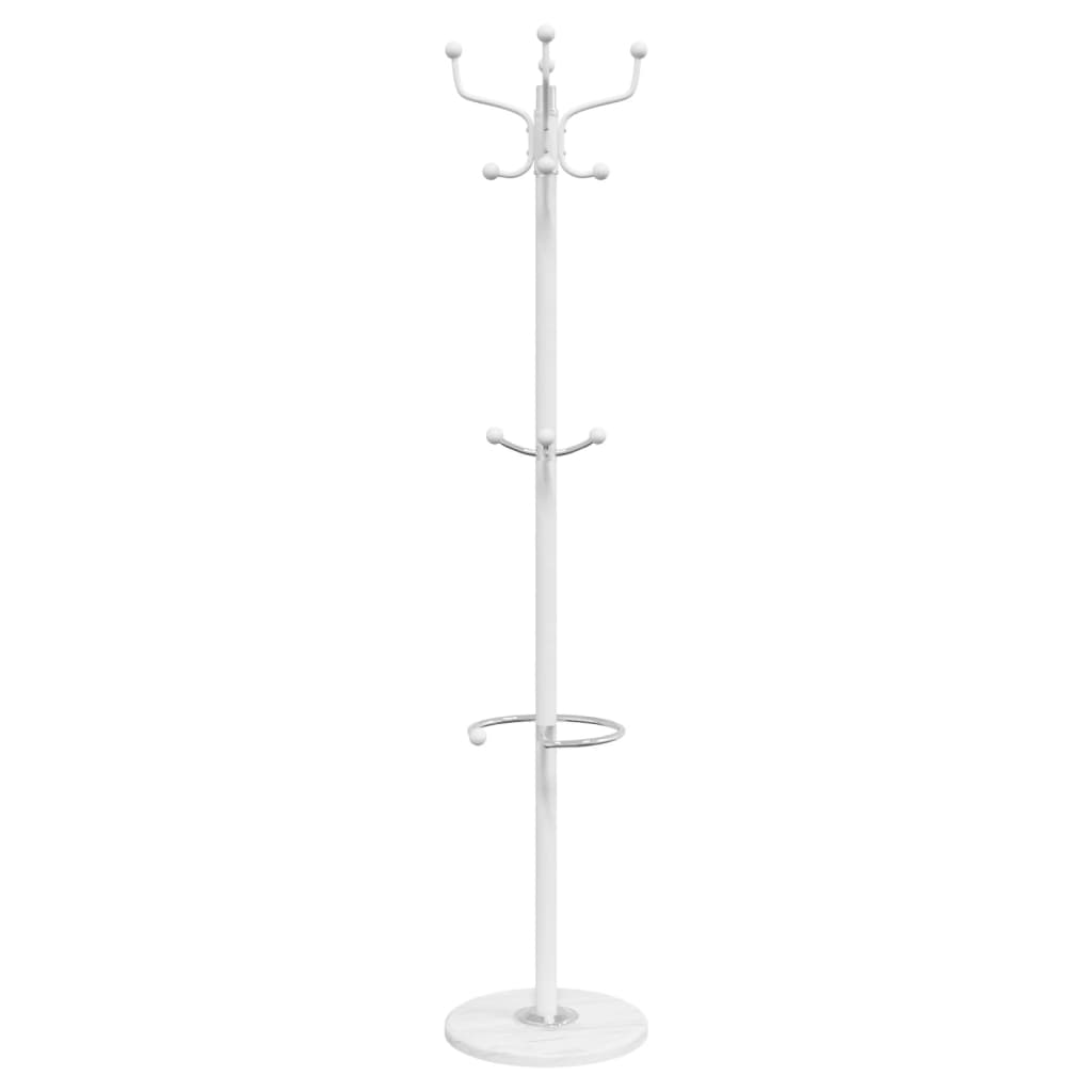 Cuier cu suport umbrela, alb, 180 cm, fier vopsit electrostatic — imaginea 4