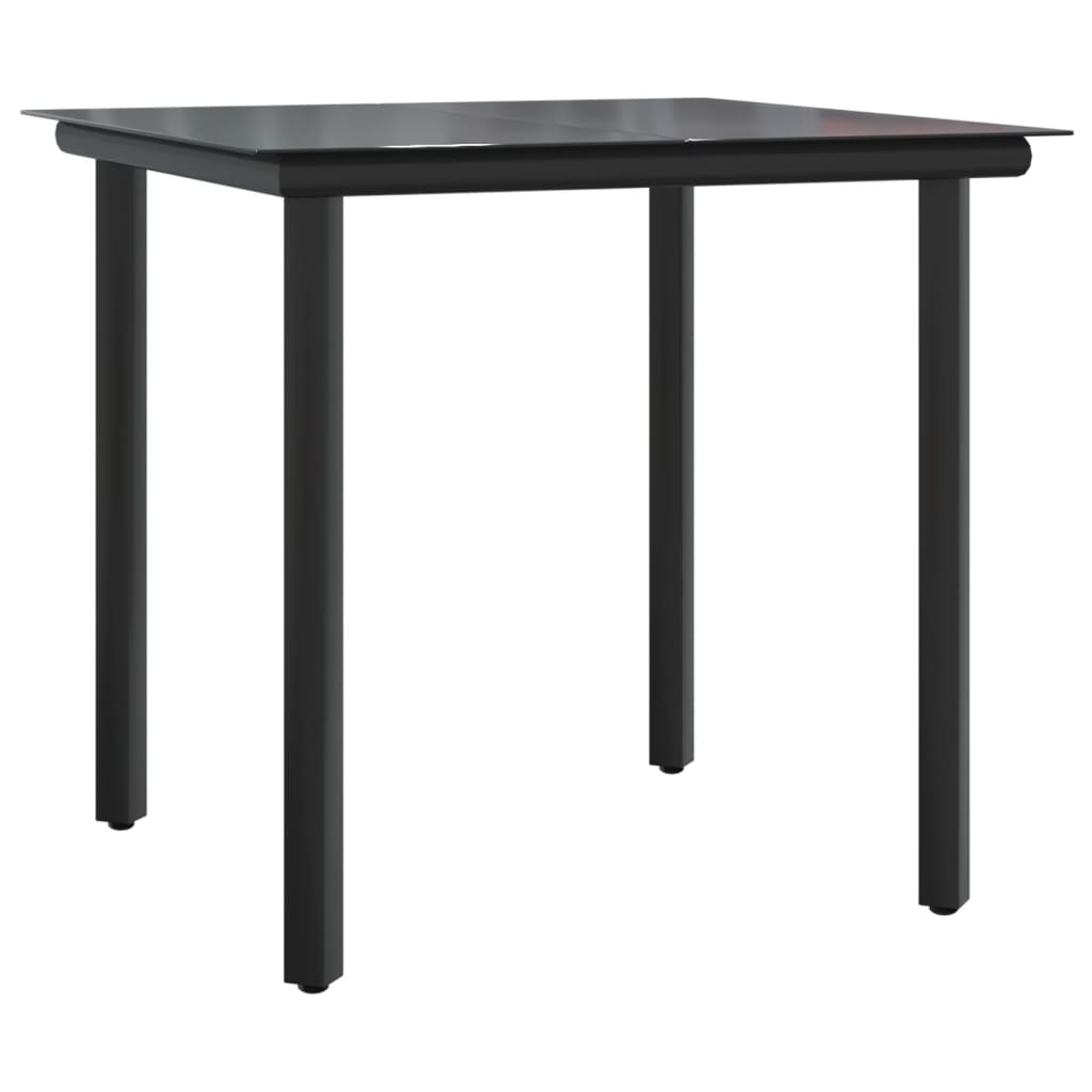 Set mobilier de gradina cu perne, 5 piese, negru, poliratan — imaginea 4