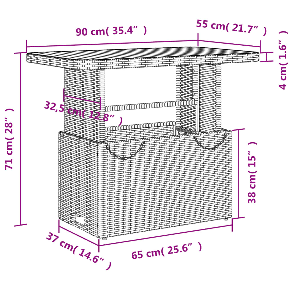 Set mobilier de gradina cu perne, 2 piese, negru, poliratan — imaginea 9