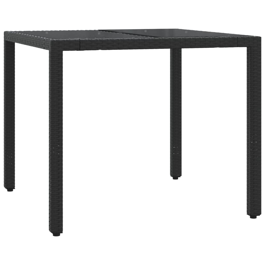 Set mobilier de gradina cu perne, 5 piese, negru, poliratan — imaginea 4