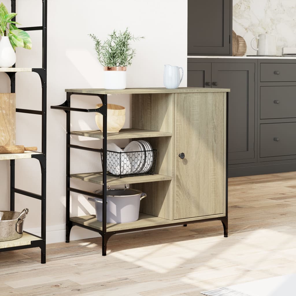 Carucior de bucatarie, stejar sonoma, 87,5x38,5x84,5 cm, lemn — imaginea 4